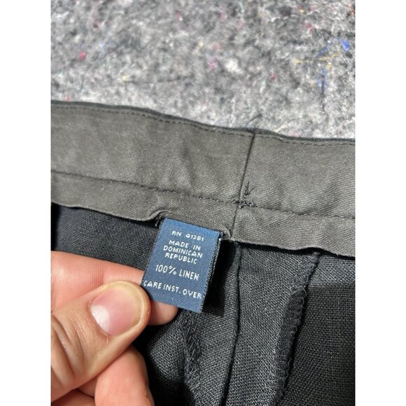 Vintage Polo Ralph Lauren 100% Linen Dress Pants Men’s Size Pleated Black - Picture 7 of 7